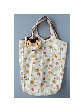 My Neighbor Totoro Cat Bus Forest Reusable Shopping Tote Bag Plush Pouch NWT